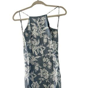 Reformation Blue and White Floral Backless Dress